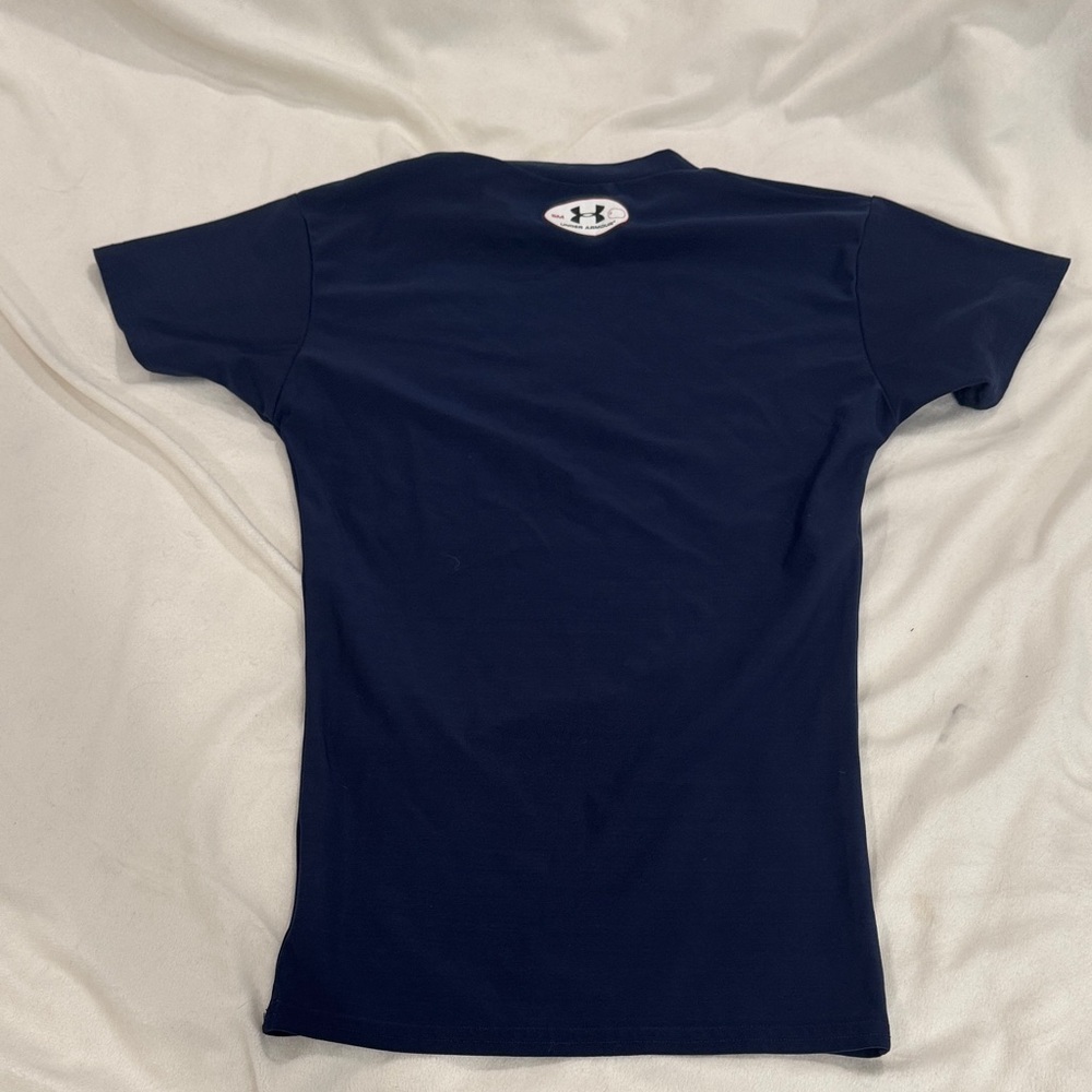 Under Armour Dark Blue Crew Neck Compression Tee - Picture 3 of 4